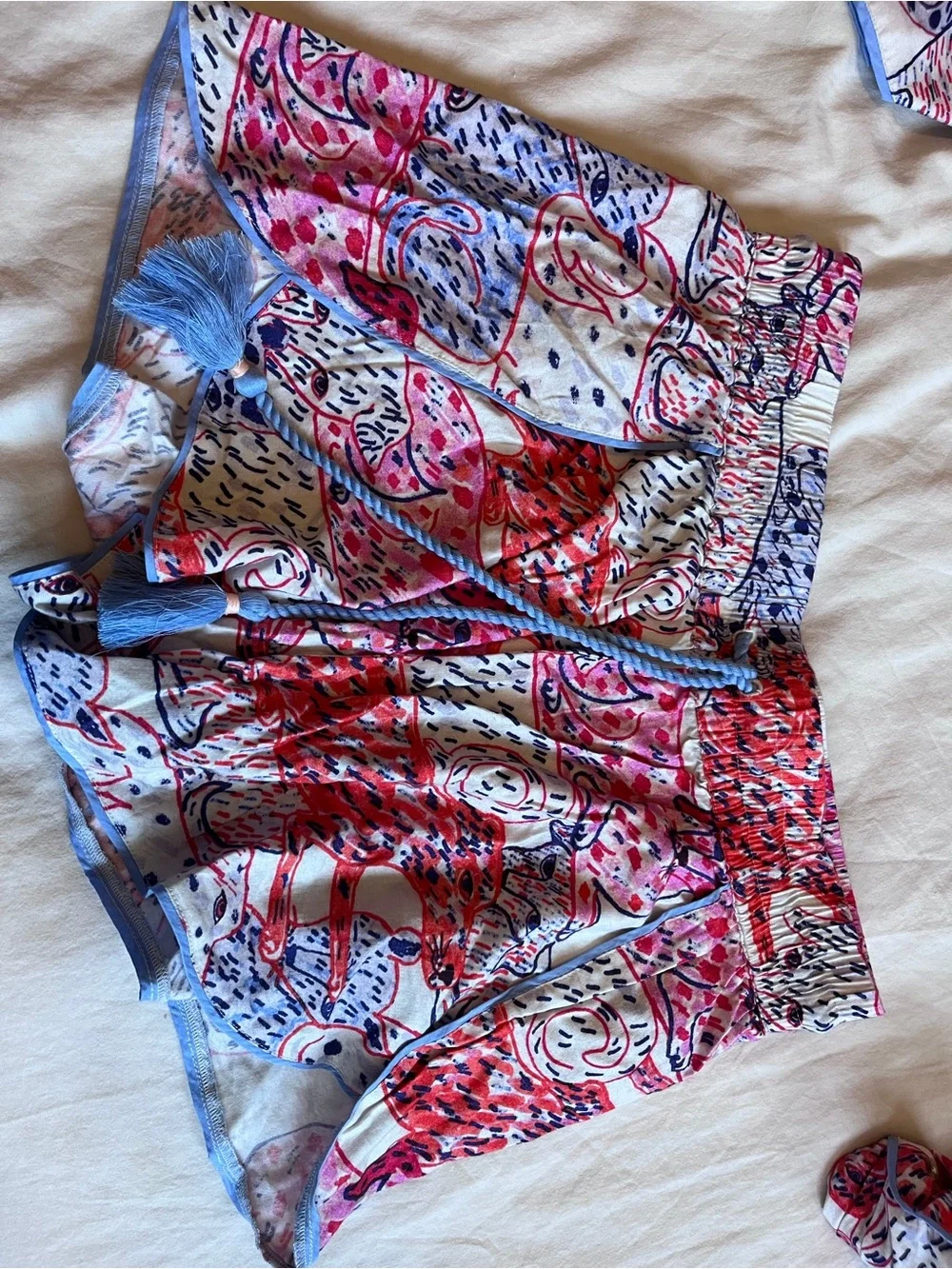 Olivia Wendel Anthropologie Cats and Dogs sprinkle Printed Satin Pajama set